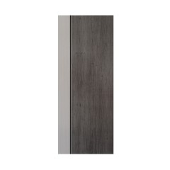 MODERNWOOD โมเดิร์นวูด - ประตู VINYL ผิวเรียบ (เส้นพลาสติกสีดำ) รุ่น Mix MG4 ขนาด 80x200 cm.​ สี White Oak/Grey Oak เจาะลูกบิด สำหรับใช้ภายใน