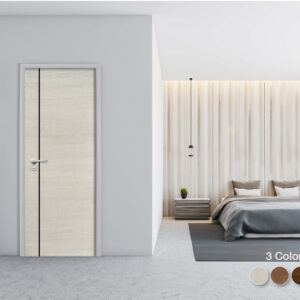 ประตู uPVC สำหรับใช้ภายใน รุ่น Horizonte-series : LPNH-001 บานเซาะร่องแนวนอน ผิวเสี้ยนไม้