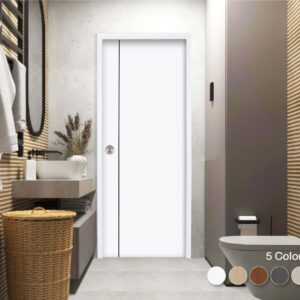 ประตู บานแผ่น uPVC Profile PW M series PM-1 ผิวเรียบ สำหรับห้องน้ำ