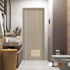 ประตู บานแผ่น uPVC Profile PW M series PM-2 ผิวเรียบ สำหรับห้องน้ำ