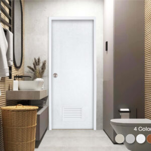 ประตู uPVC สำหรับใช้ภายใน รุ่น Comfort series : PSW-014 บานเกล็ด ผิวเสี้ยนไม้