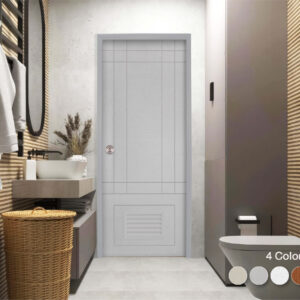 ประตู uPVC สำหรับใช้ภายใน รุ่น Comfort series : PSW-028 บานเกล็ด ผิวเสี้ยนไม้
